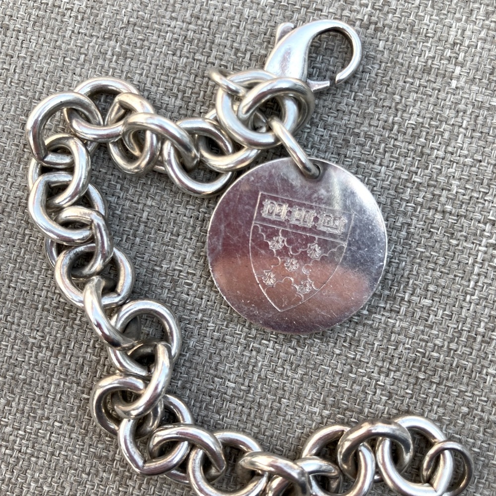Vintage Tiffany silver charm '98 bracelet Harvard